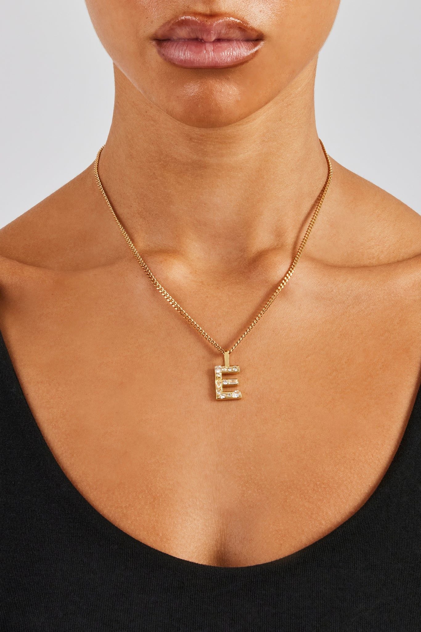 Cernucci Iced Mixed Stone Letter Pendant - 25mm image 5