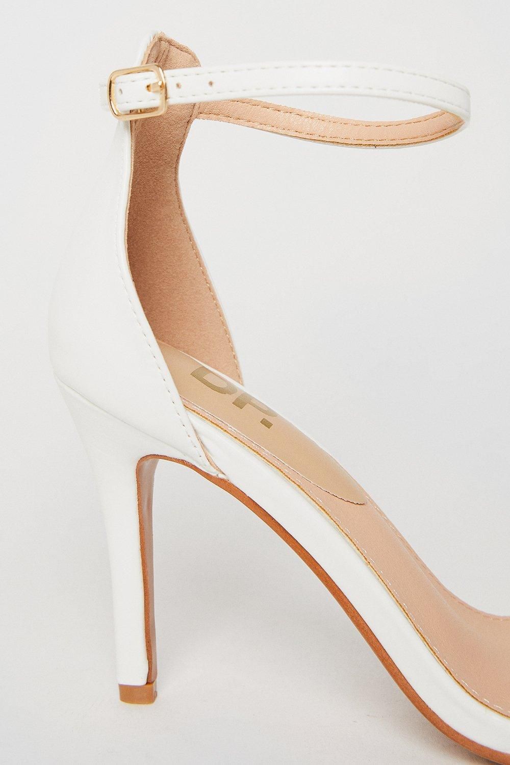 Dorothy Perkins Wide Fit Tyla Barely There High Stiletto Heel Sandals White image 4