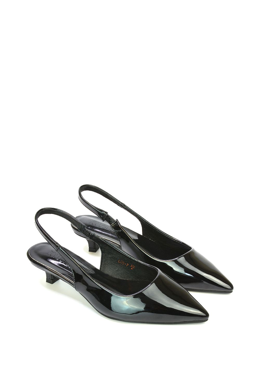 XY London 'Jenny' Pointed Toe Low Kitten Heel Slingback Pumps image 3