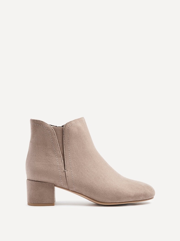 Linzi Manor Mocha Faux Suede Block Heeled Ankle Boot