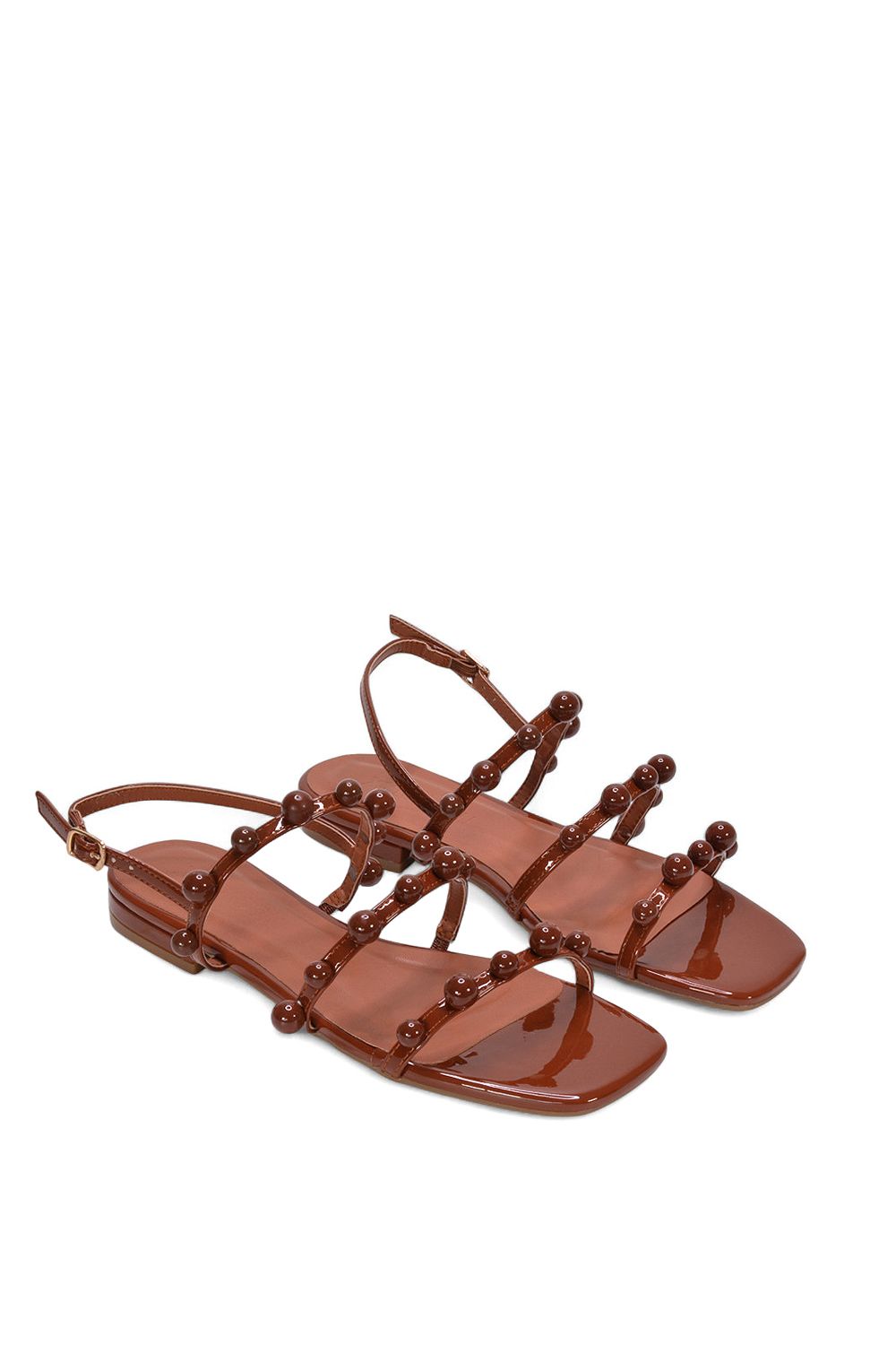 XY London 'Pamela' Flat Strappy Sandals with Beaded Detail image 5