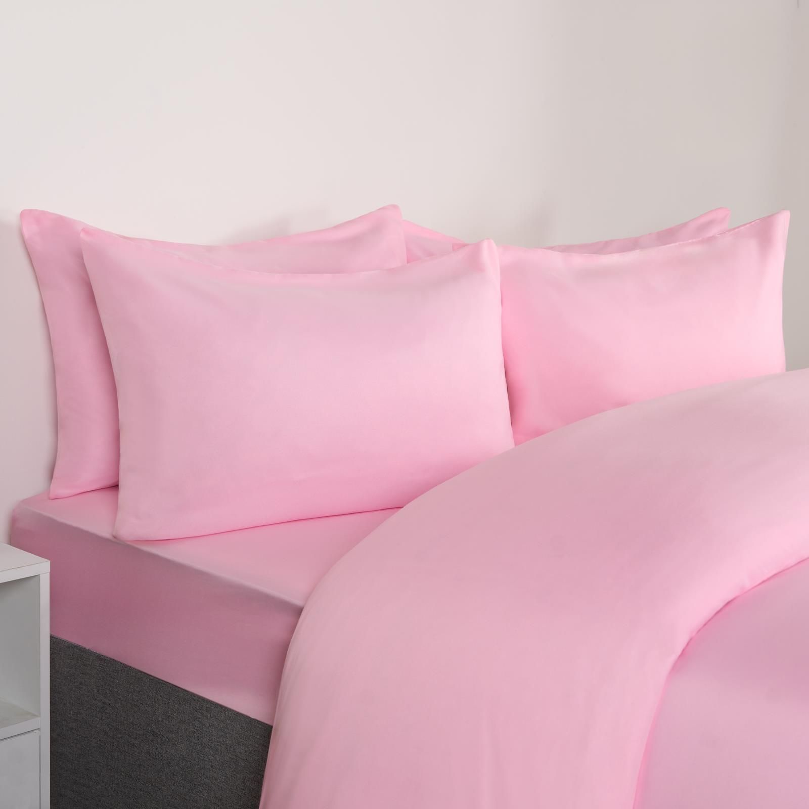 OHS Plain Dyed Duvet Cover with Pillowcase Bedding Set image 3