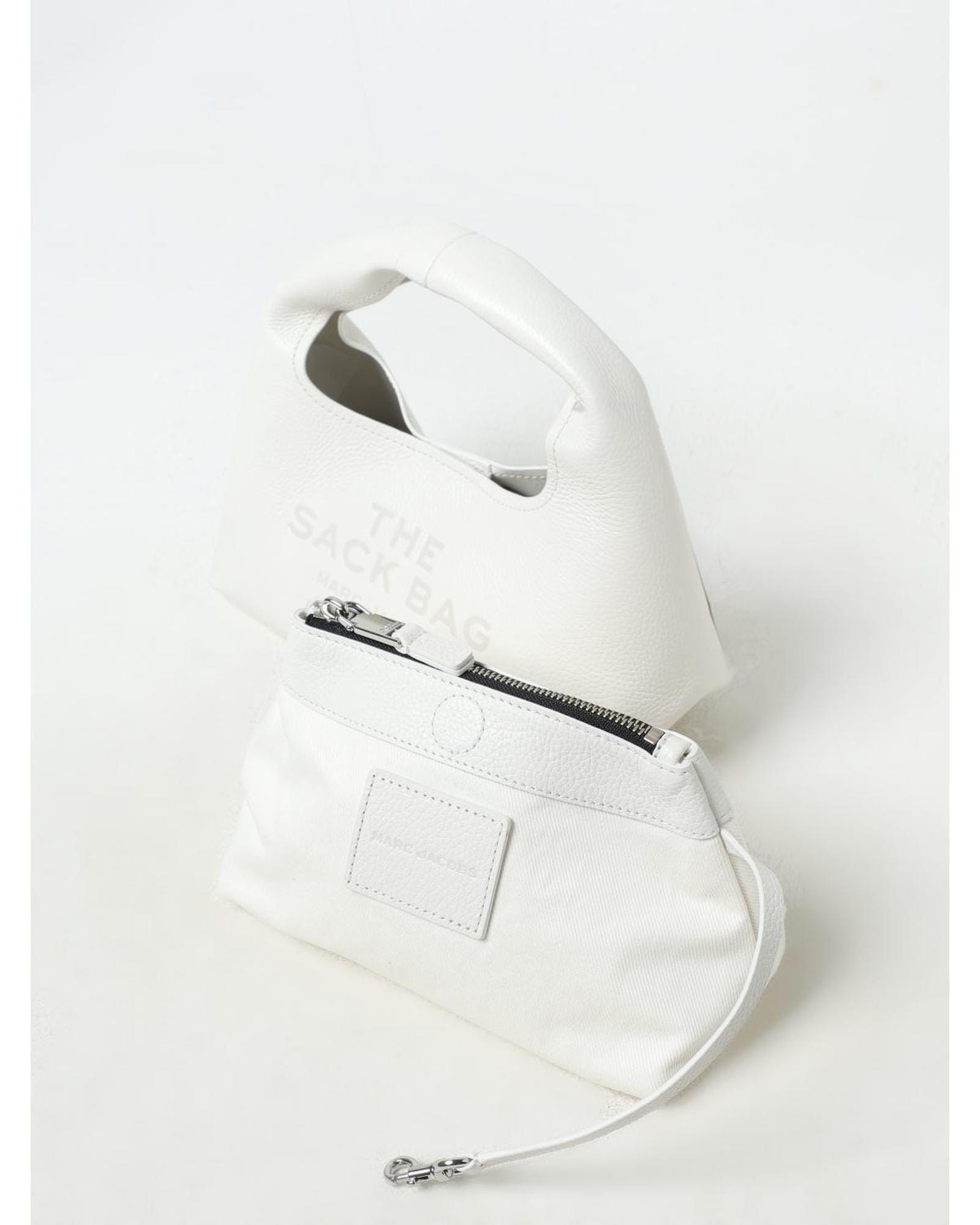 Marc Jacobs Sack Bag Mini Top Handle Wo - White Handbags image 3