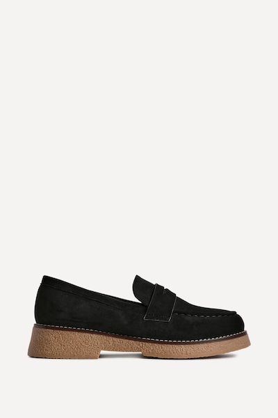 Linzi Poised Black Suede Classic Loafer