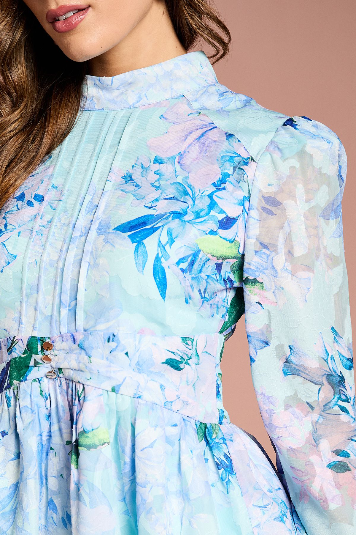 Coast Long Sleeve Pleat Detail Blouse Blue image 5