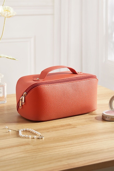 SHEONLY Large Flat Lay Capacity Cosmetic Bag Toiletry Bag Makeup Makeup Storage Wash Bag Travel with Handle and Divider for Women Girls For Home Dormitory