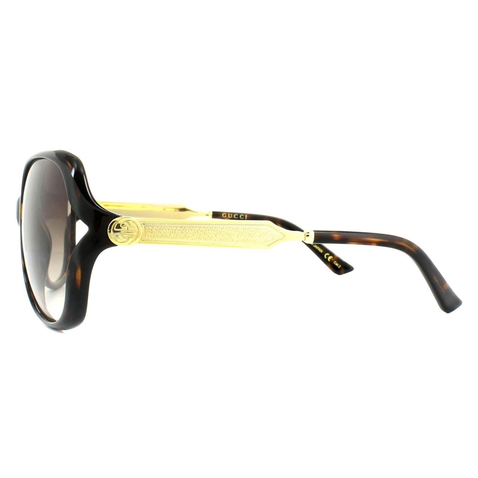 Gucci Fashion Havana Gold Brown Gradient Sunglasses image 3