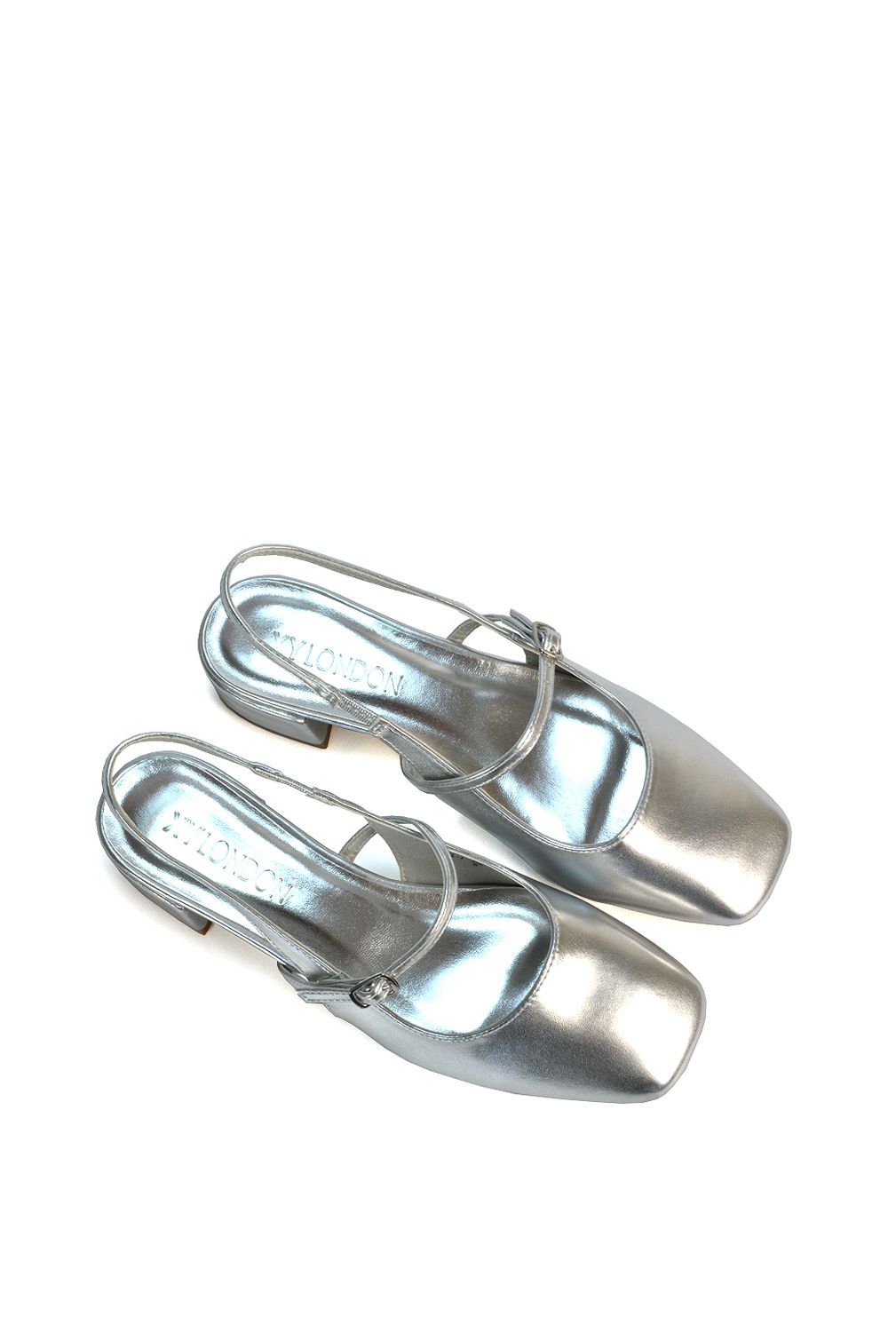 XY London 'Marie' Low Block Heel Square Toe Closed Toe Slingback Shoes image 5