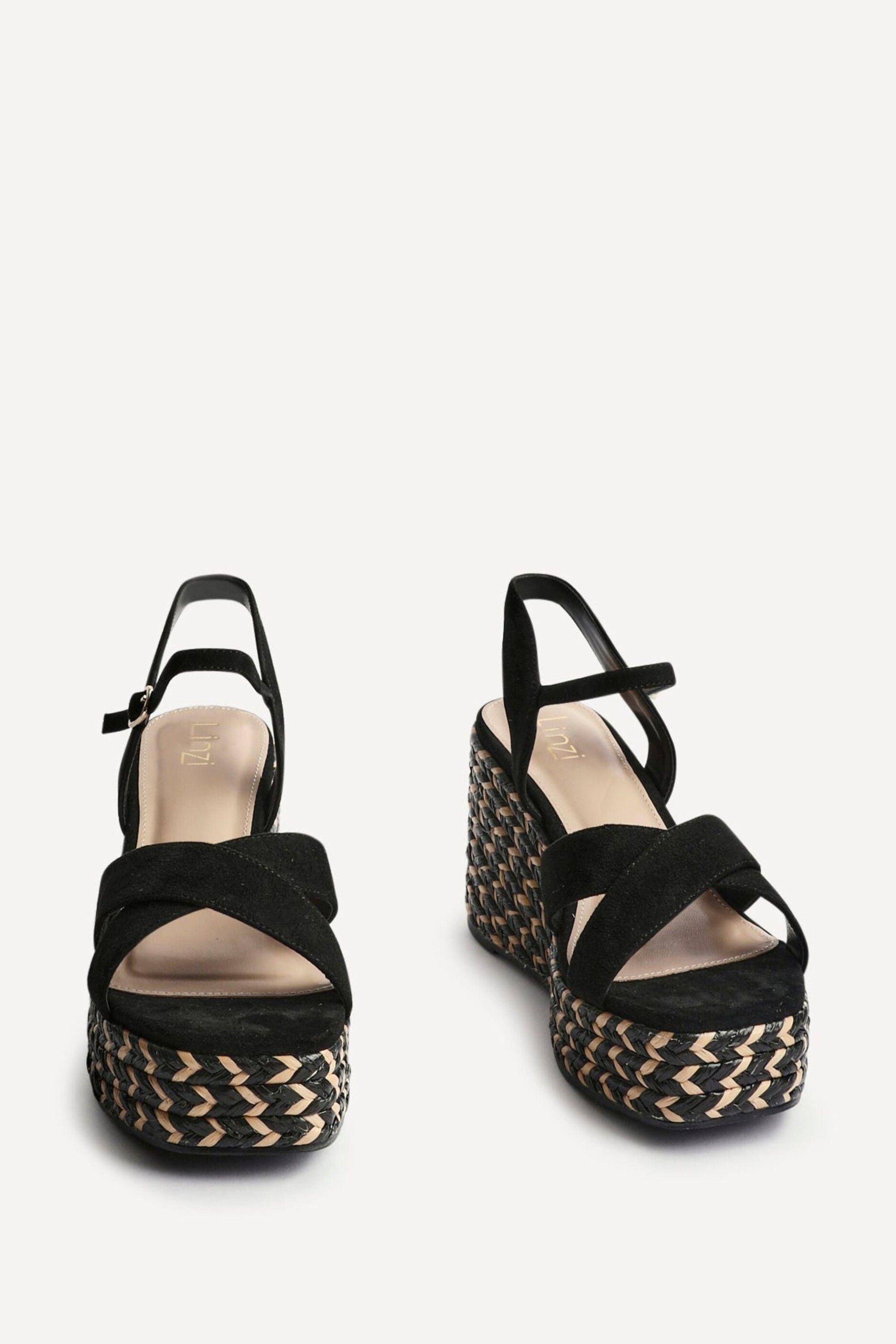 Linzi Leonie Black Faux Suede Braided Wedge image 3