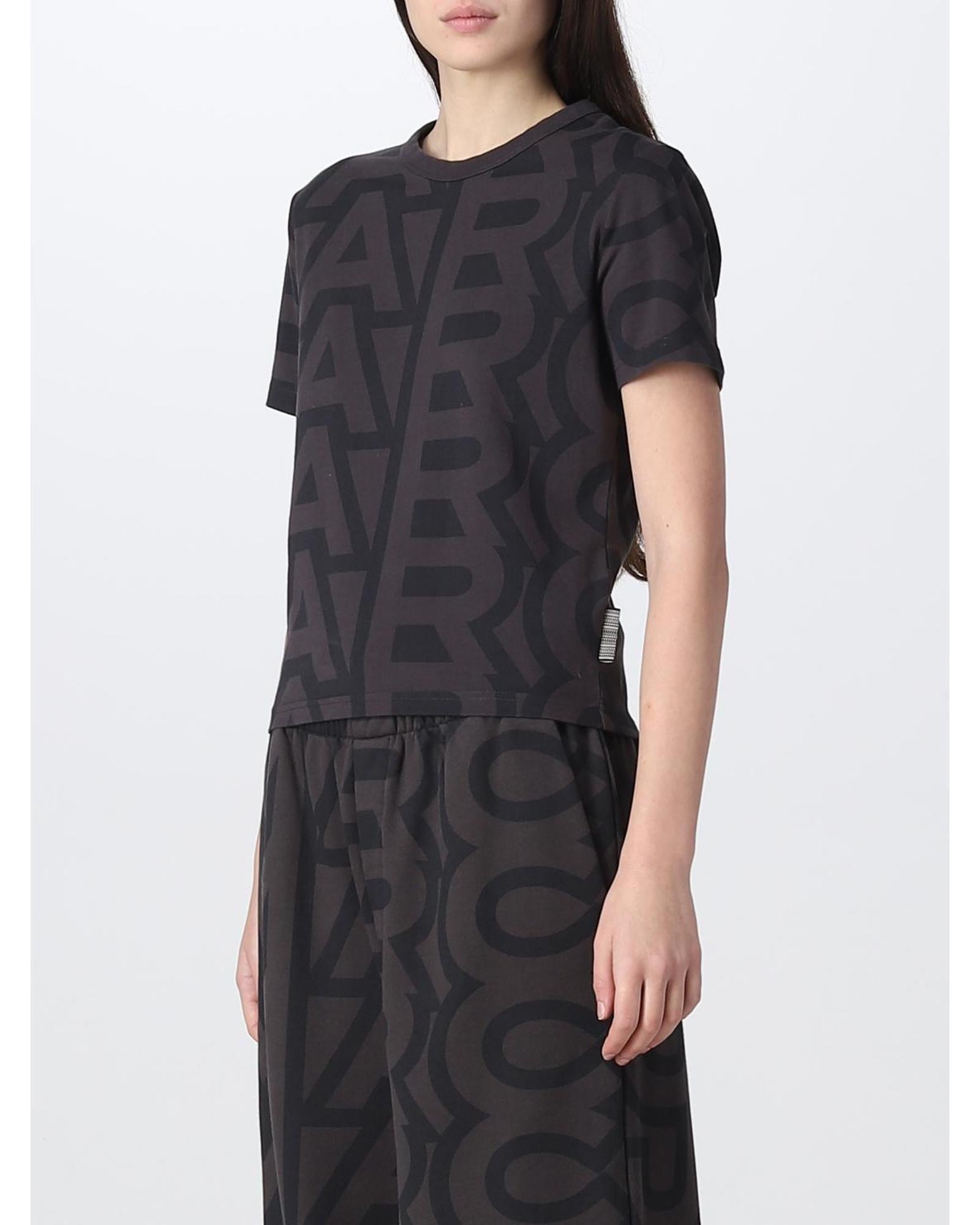 Marc Jacobs AllOver Logo Print TShirt Wo - Black T-Shirts image 4