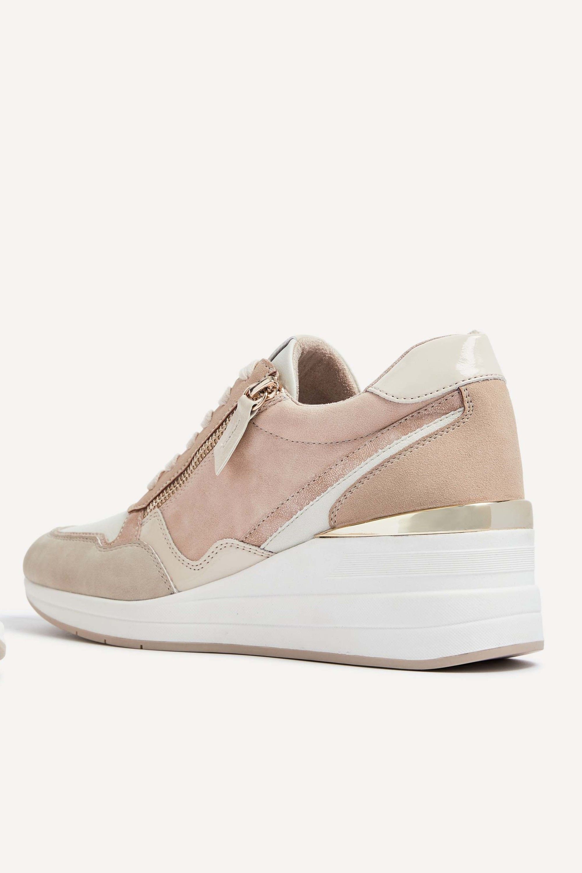 Linzi Aylin Nude Colour Block Wedge Trainer image 4