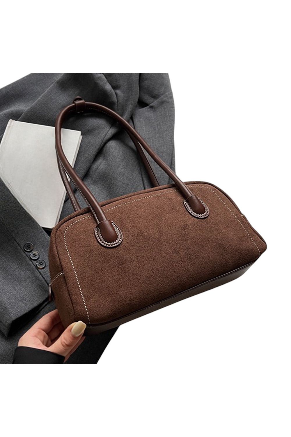 XY London 'Ashden' Women's Handbag with Shoulder Strap and Faux Suede Finish image 6