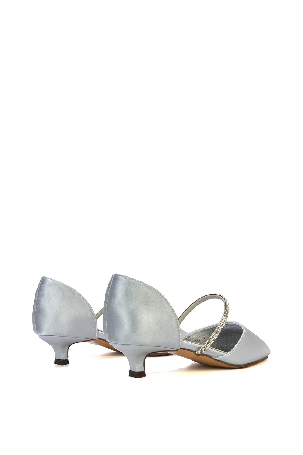 XY London 'Laura' Diamante Strap Kitten Heel Pointed Toe Court Shoes image 5