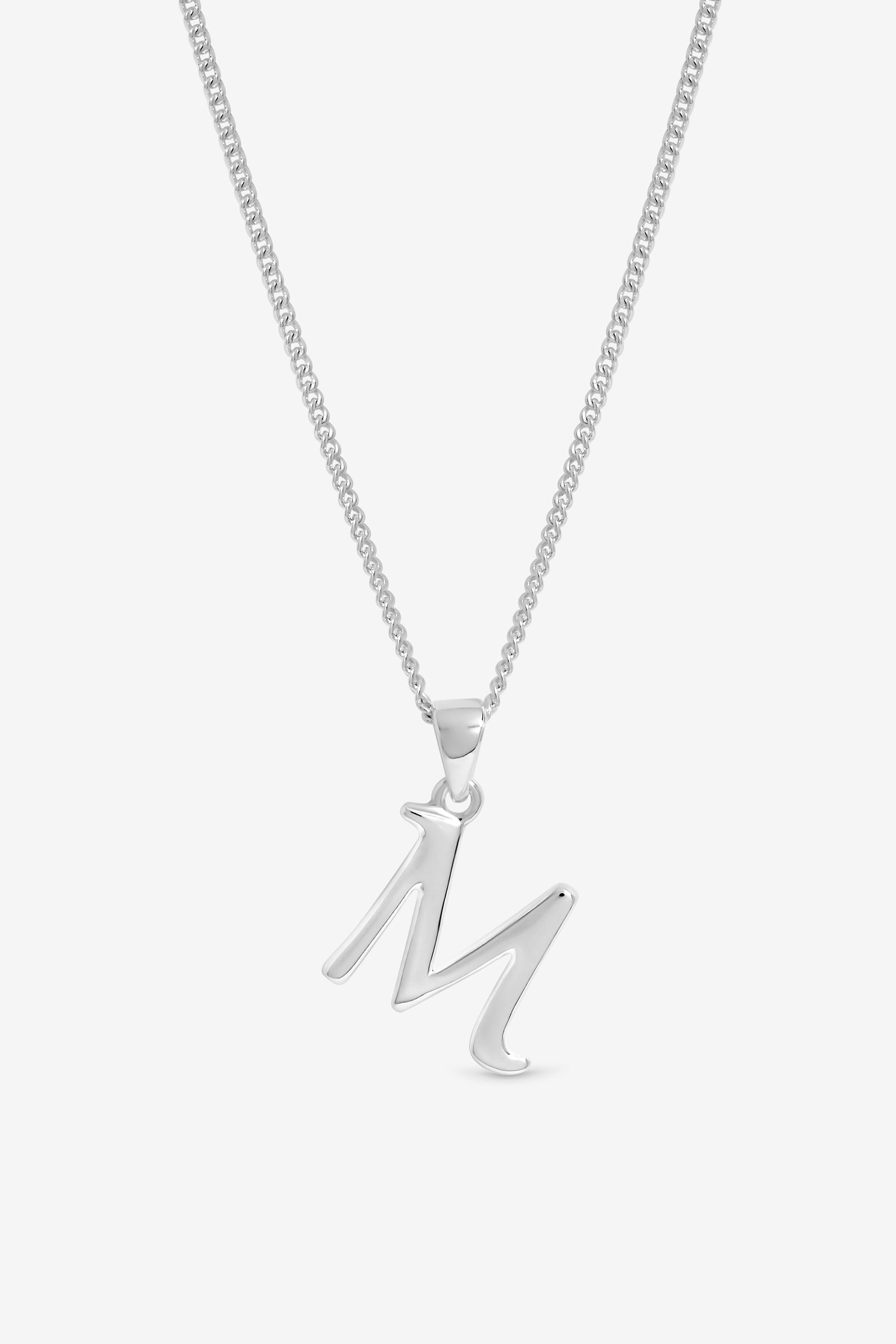 Simply Silver Sterling Silver 925 Initial Pendant - M image 1