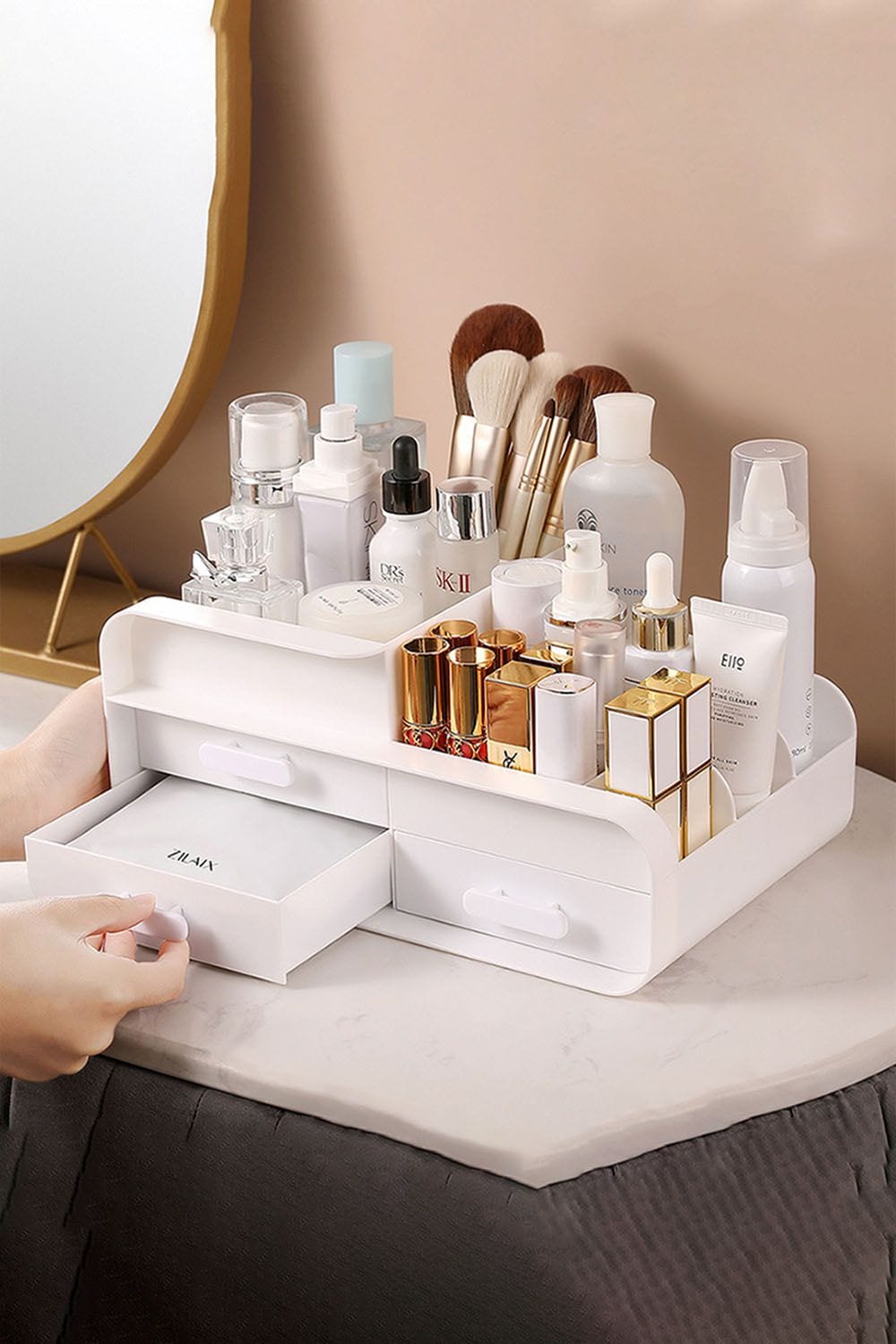 SHEONLY Large Capacity Desk Organizer with Drawers for Cosmetics image 2