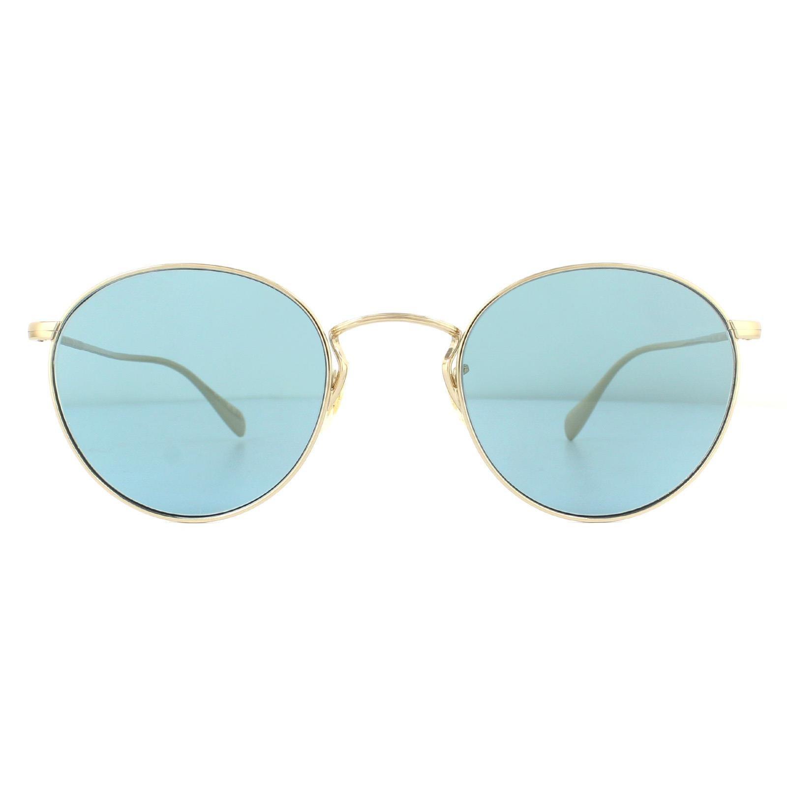 Oliver Peoples Round Gold Cobalto Sunglasses