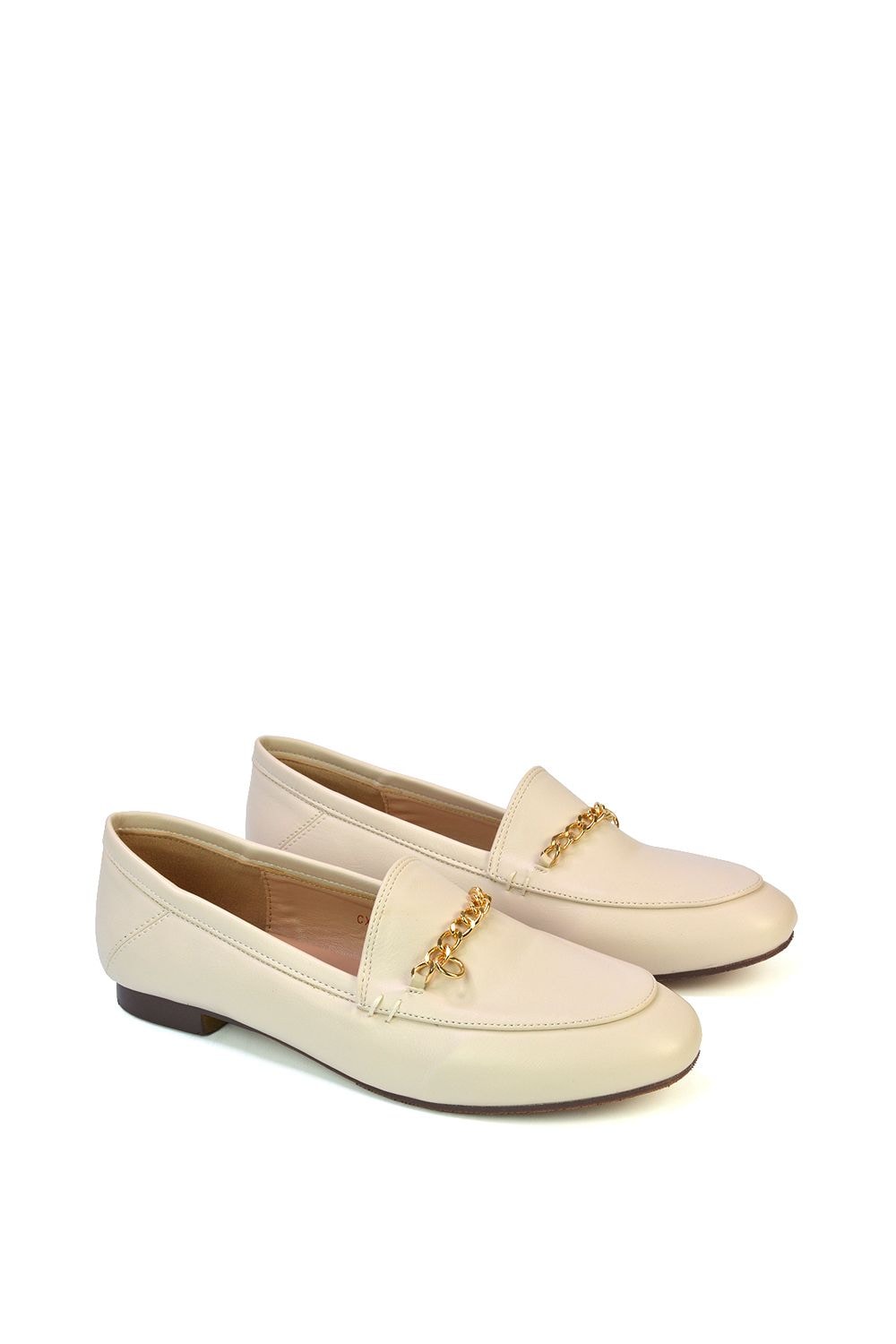 XY London 'Tessah' Chain Detail Flat Heel Slip On Loafers image 3