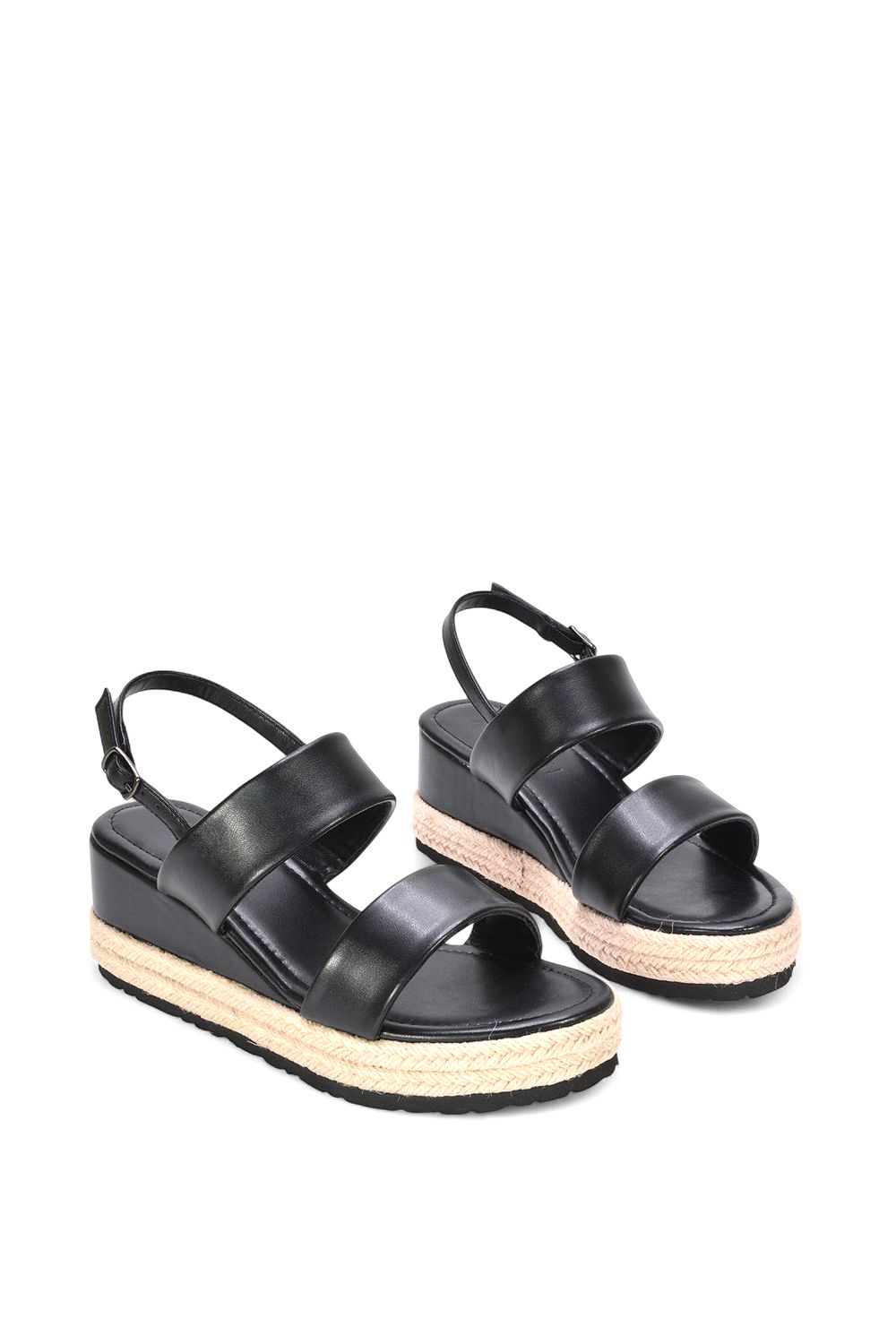 XY London 'Ally' Low Heel Platform Wedge Espadrill  Slingback Sandals image 5