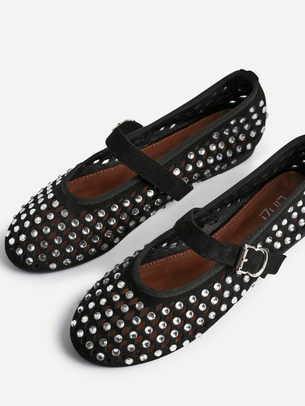 Linzi Delicate Black Suede Ballet Pumps image 5