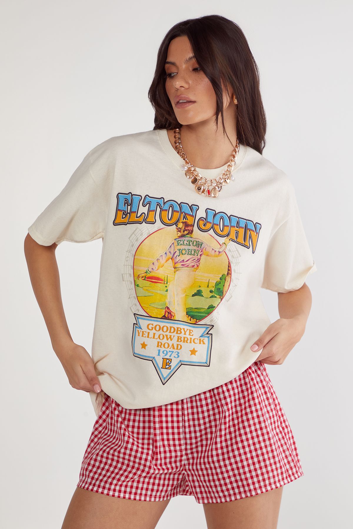 NastyGal Gingham Boxer Shorts Red image 1