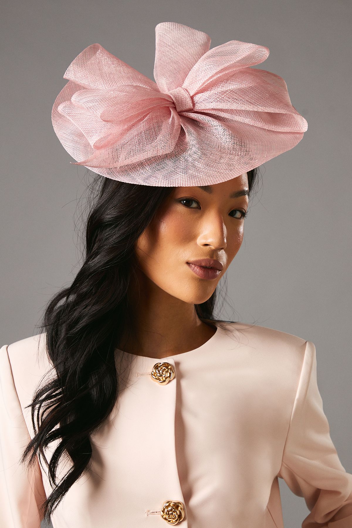 Coast Layered Bow Detail Fascinator Blush image 1