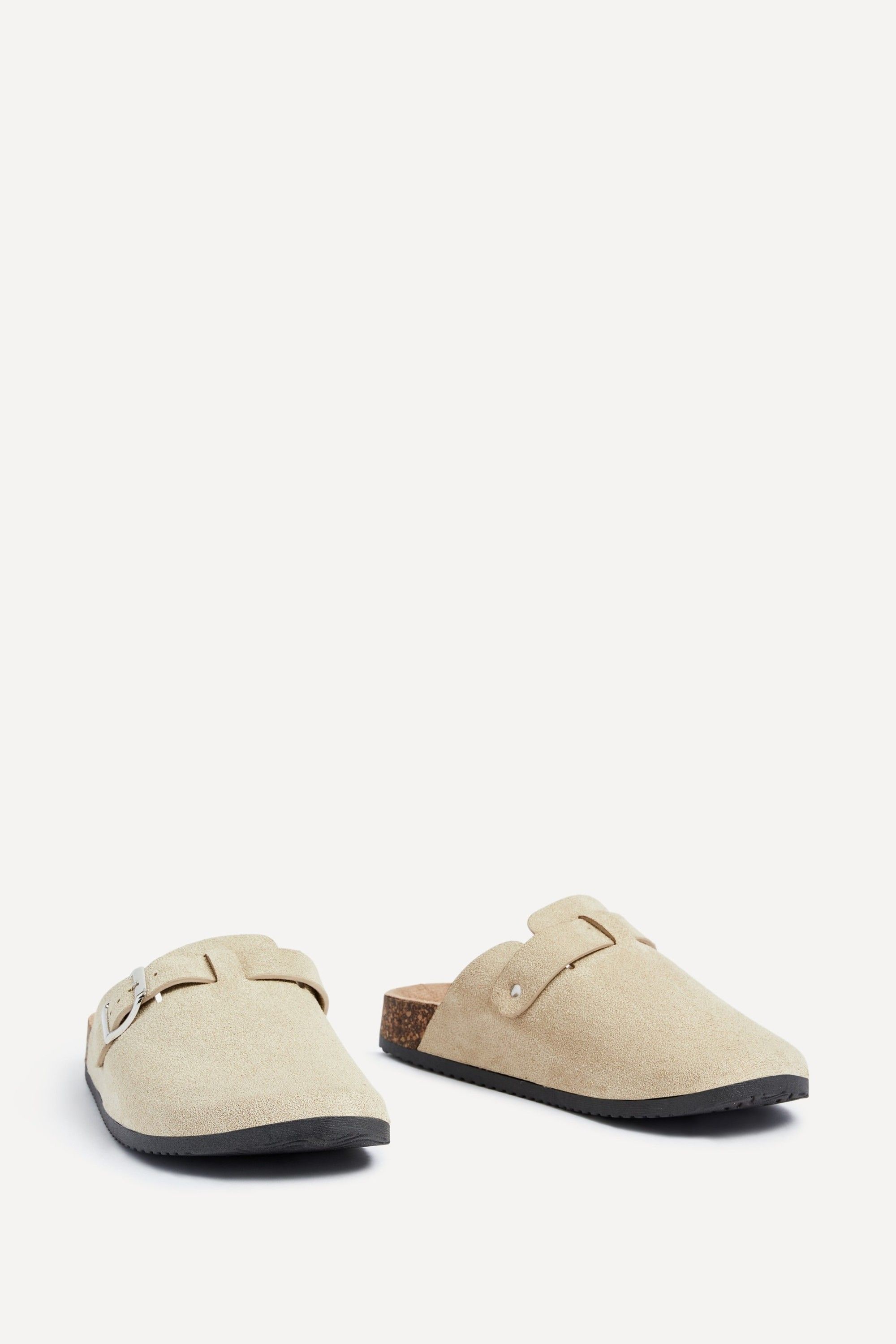 Linzi Honour Beige Faux Suede Clog Sandals image 3