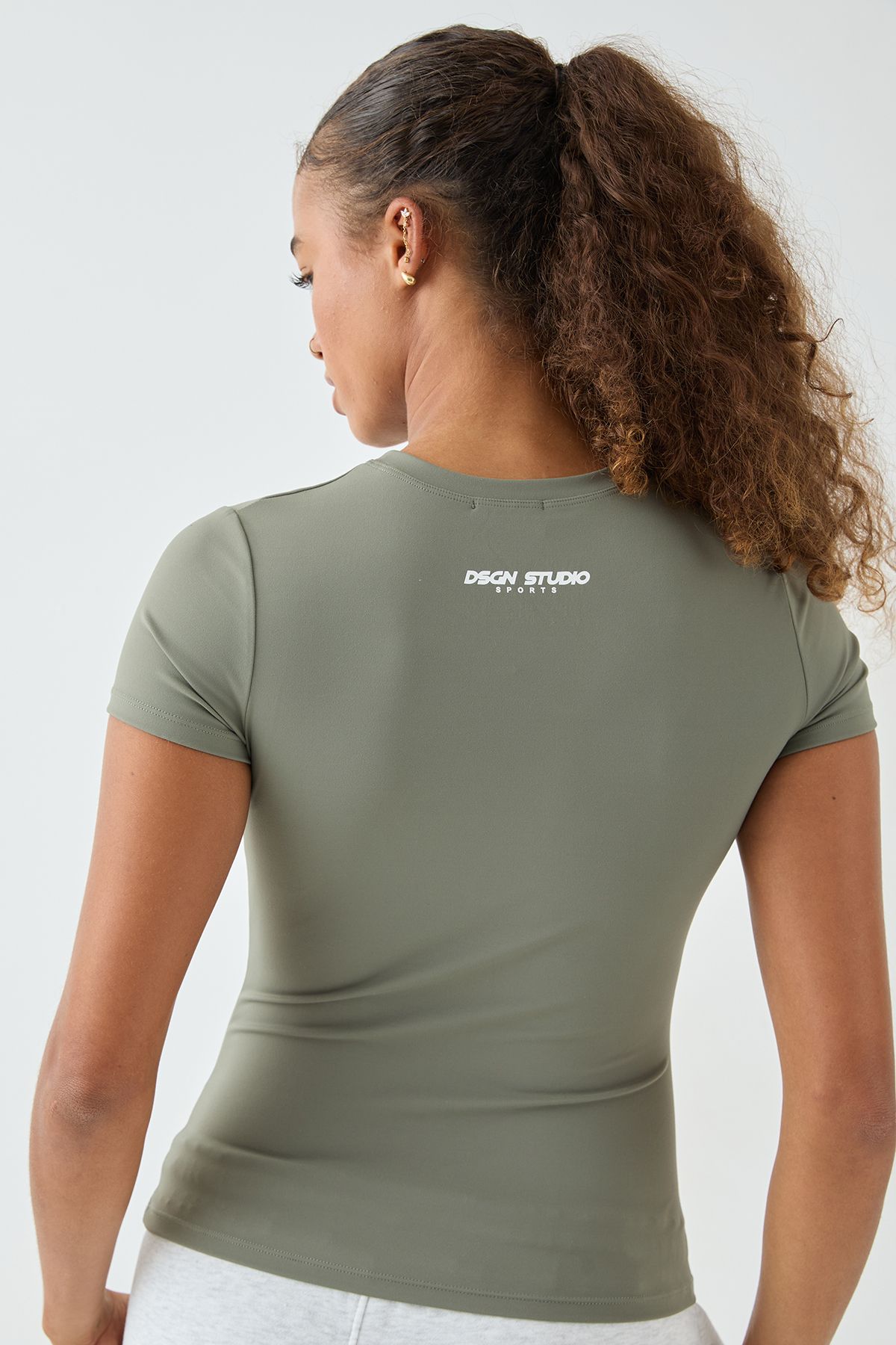DSGN Studio DSGN Studio Ultra Sculpt Short Sleeve Top Khaki image 2