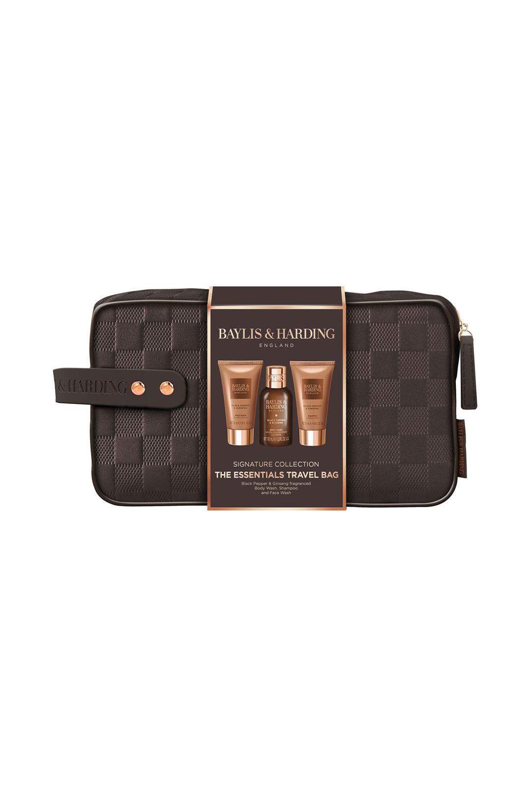 Baylis & Harding Black Pepper & Ginseng Men's The Essentials Travel Wash Bag Gift Set Multi image 1