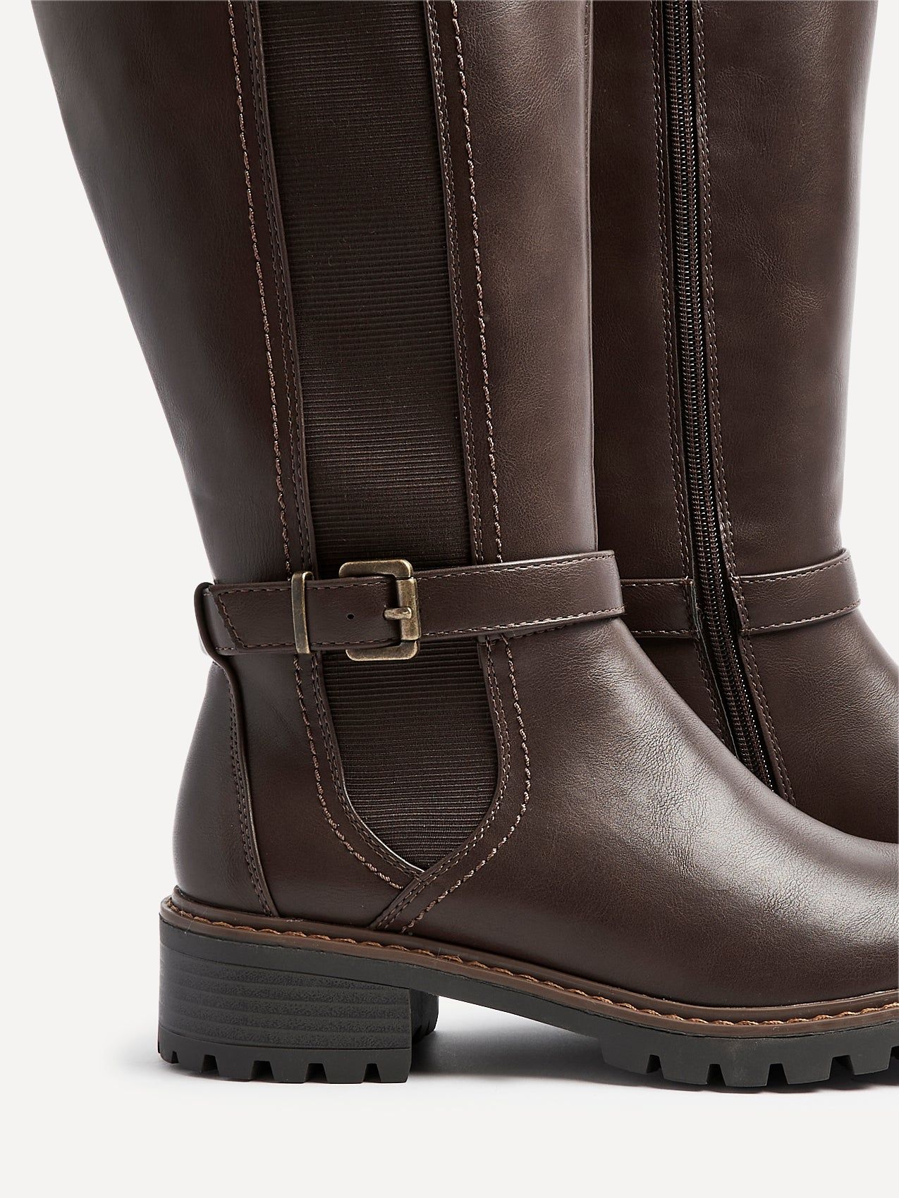 Linzi Gilded Brown Faux Leather High Leg Boot image 5