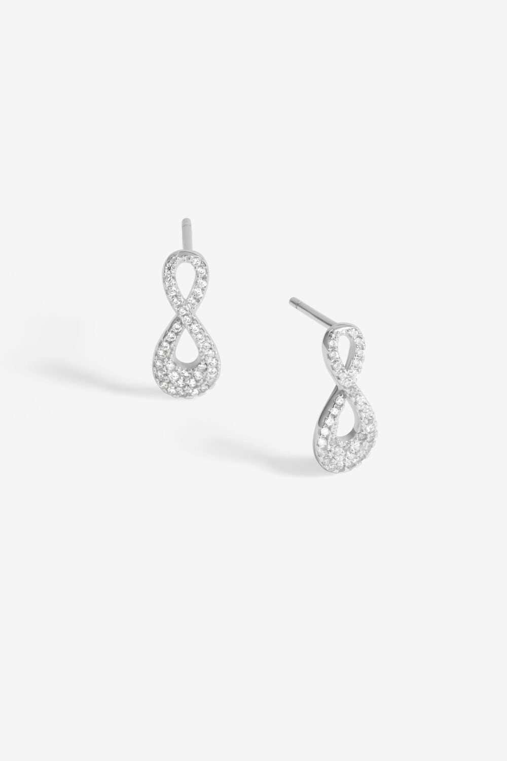 Simply Silver Sterling Silver 925 Cubic Zirconia Infinity Stud Earrings image 1
