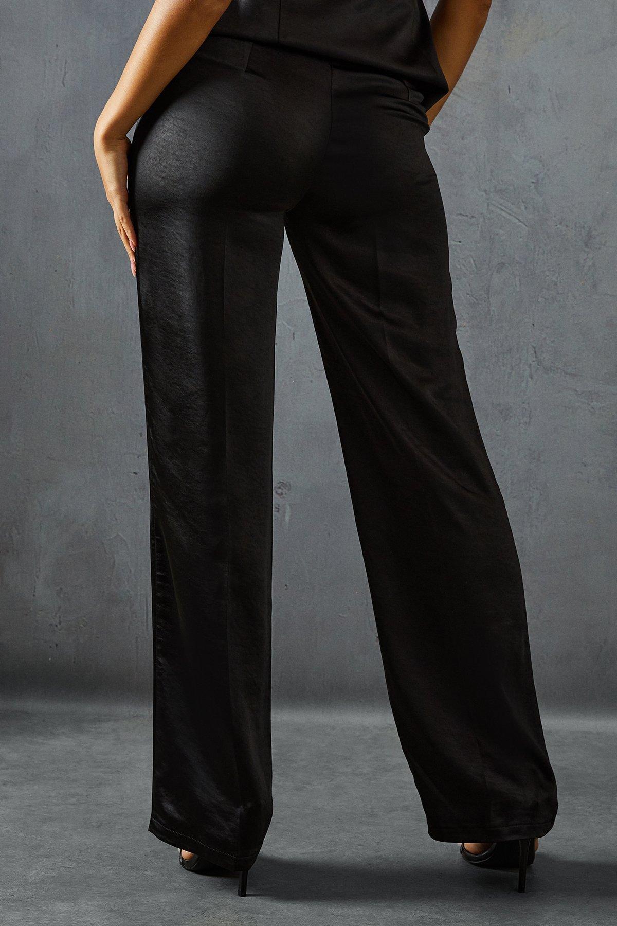 MissPap Premium Satin Bonded Trousers Black image 3