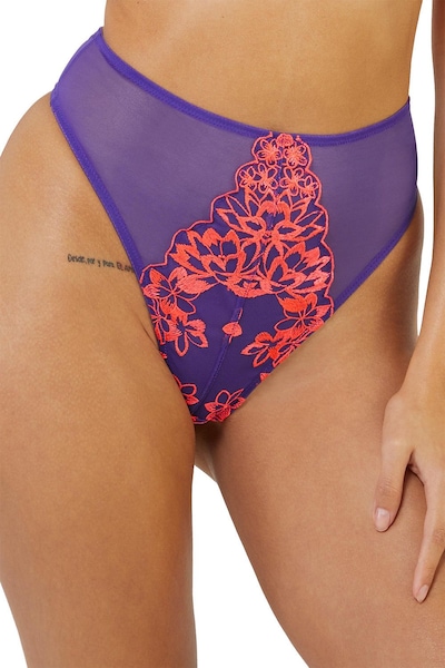 Playful Promises Ada Blossom PUrple & Neon 'High Waist Thong'
