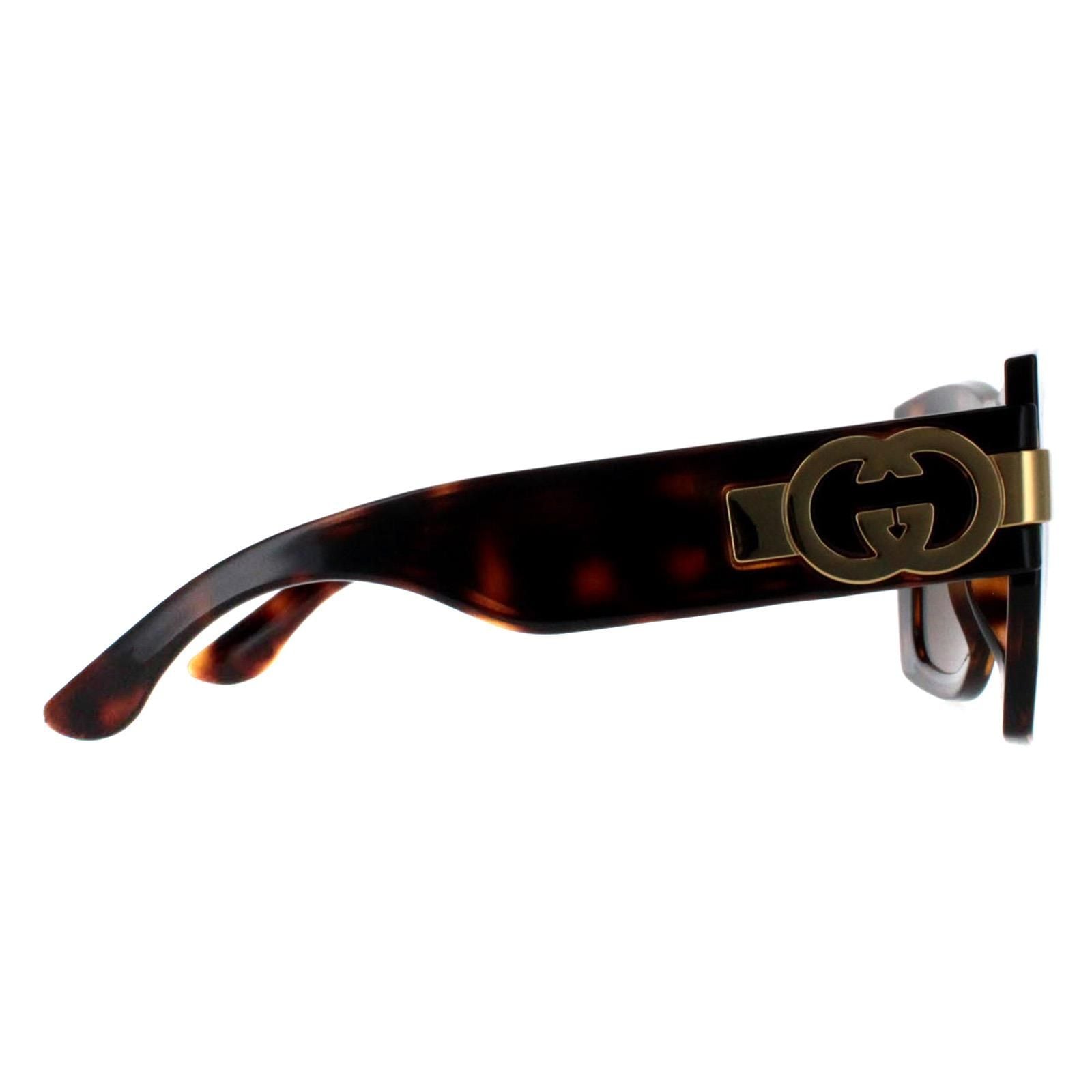 Gucci Square Dark Havana with Gold Brown GG1688S image 4