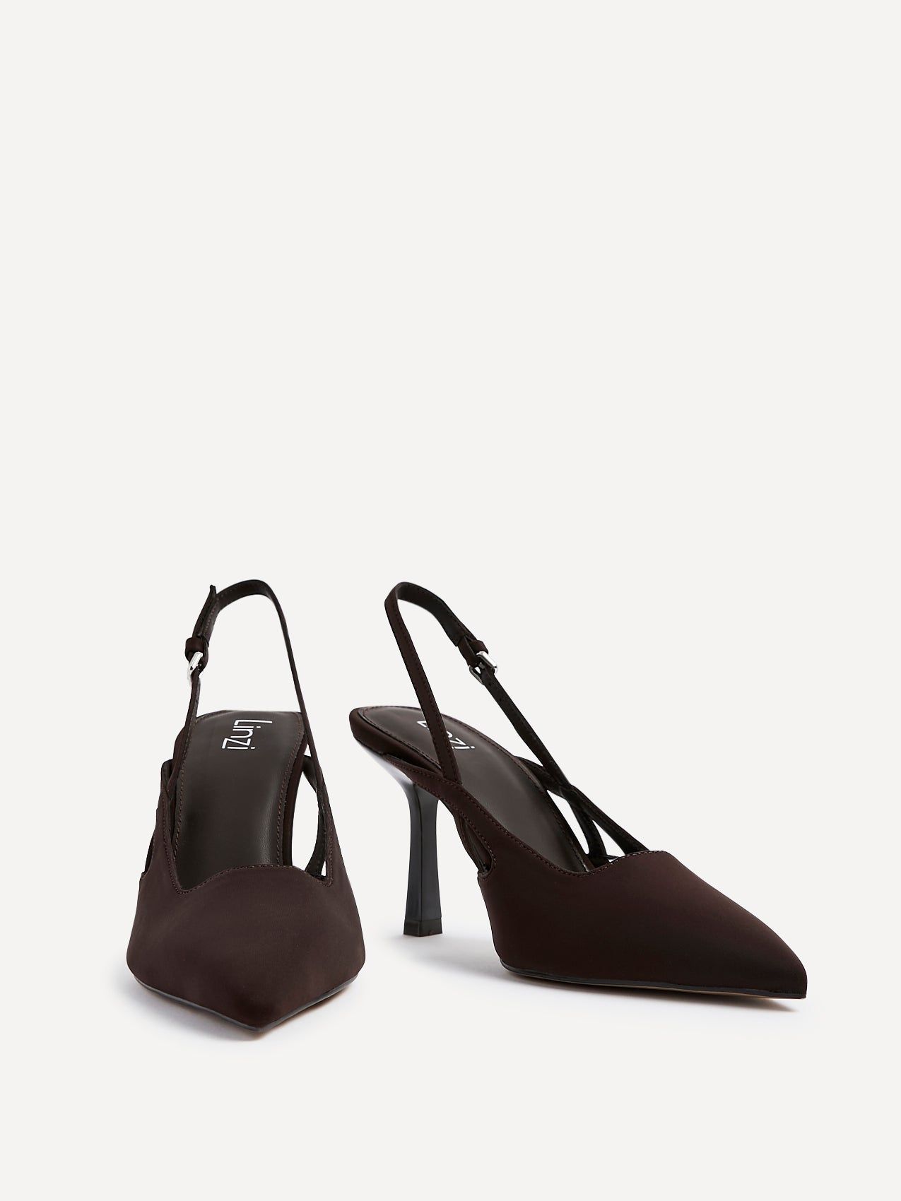 Linzi Rhea Brown Scuba Sling Back Court Heels image 4