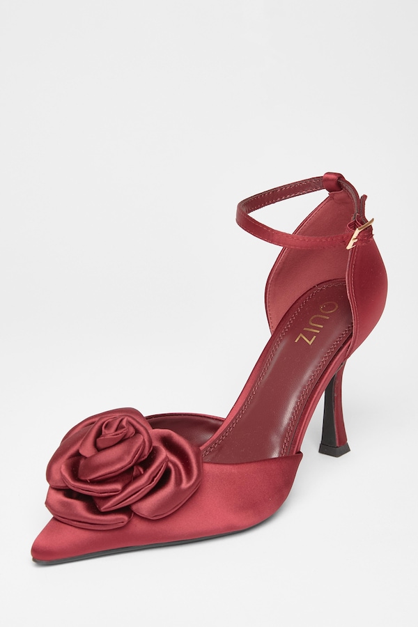 Quiz Burgundy Corsage Court Heels