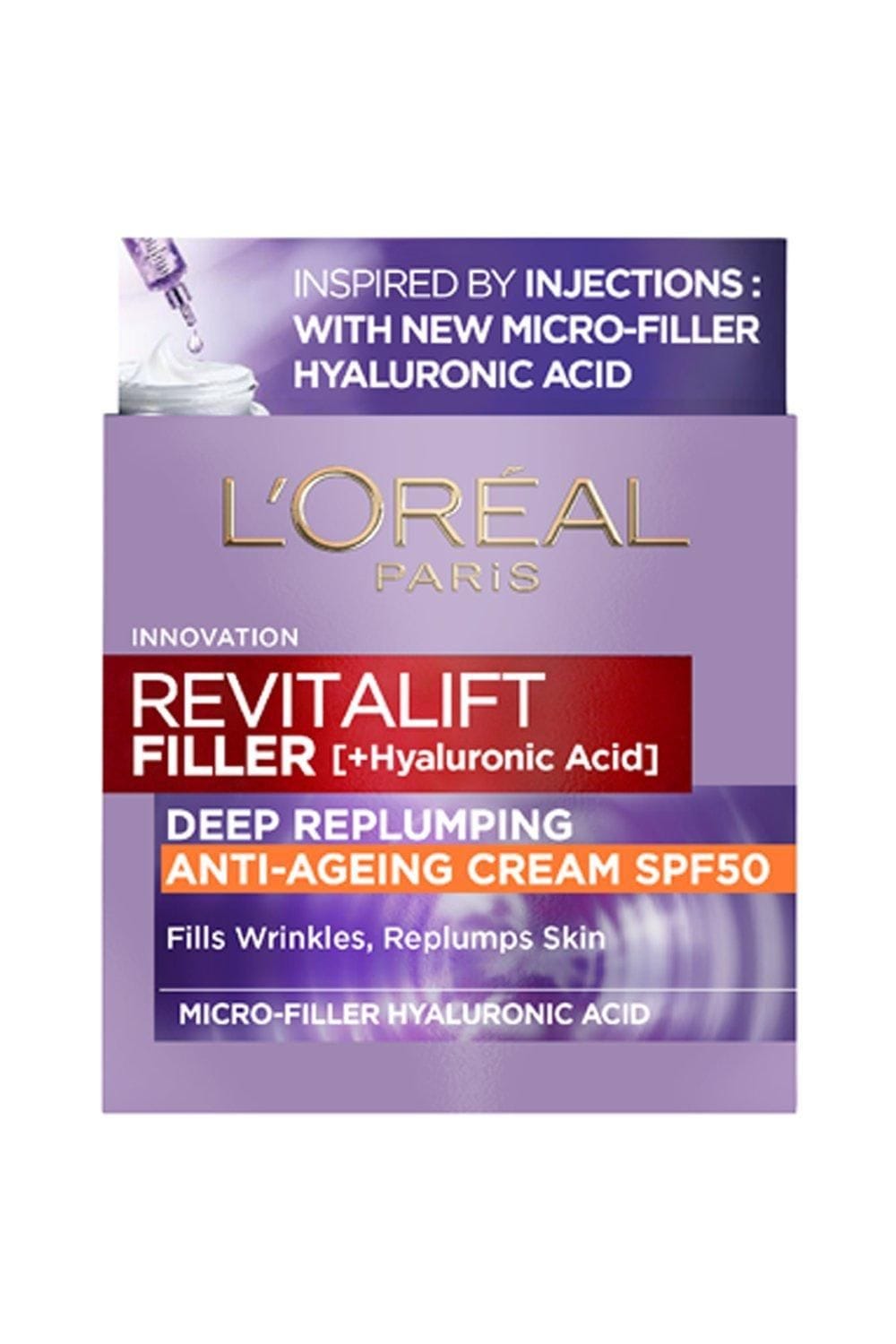 L'Oréal Paris Revitalift Filler Hyaluronic Acid Anti-Ageing SPF50 Day Cream Multi image 8