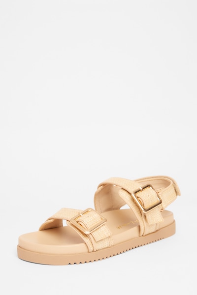 Quiz Nude Wide Fit Double Strap Sandals