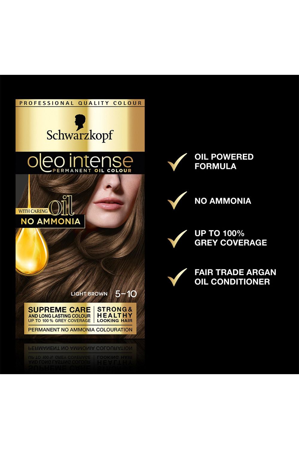 Schwarzkopf Oleo Intense 5-10 'Oil Colour' No Ammonia Light Brown 3 Pack image 4