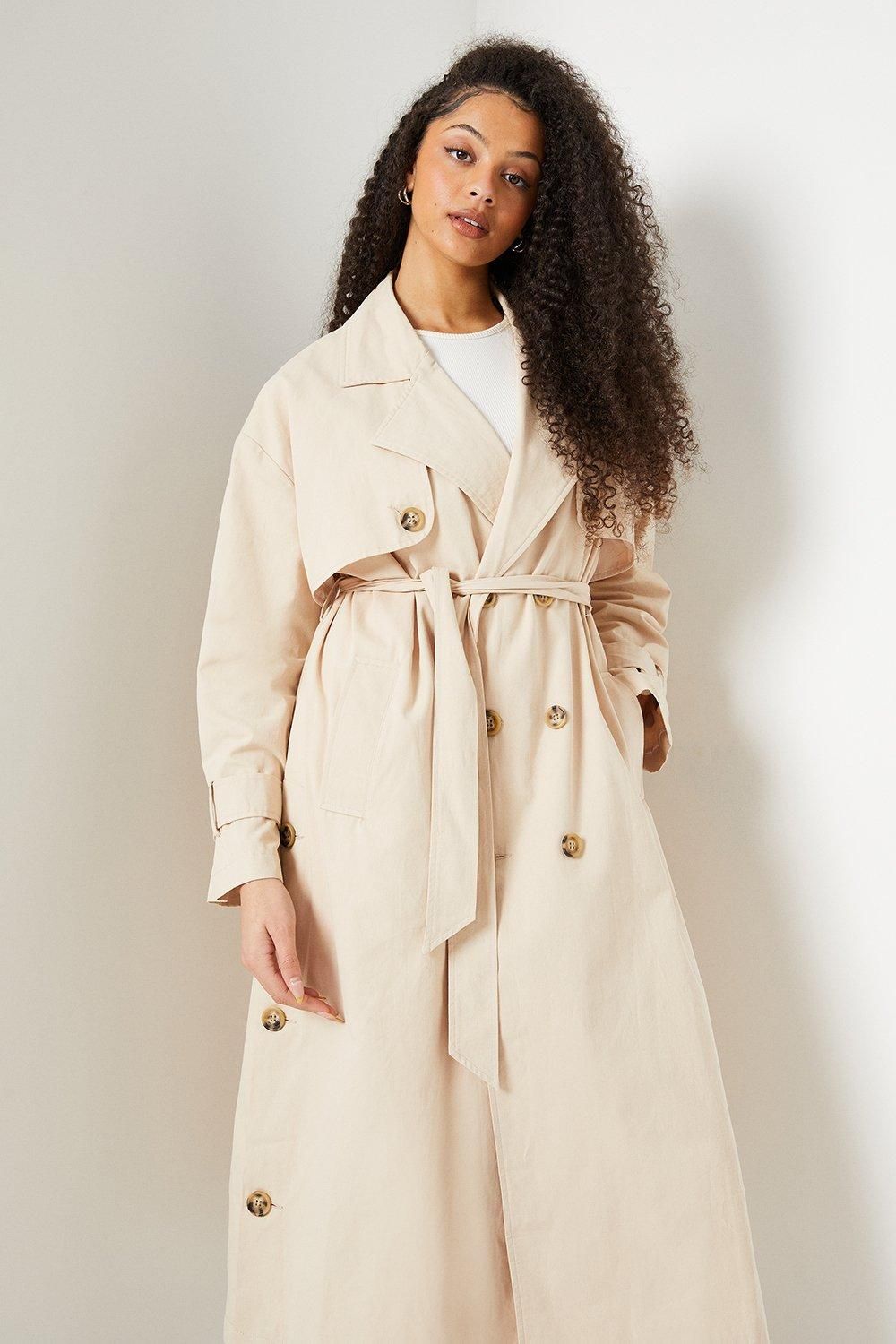 Dorothy Perkins Tall Trench Coat Cream