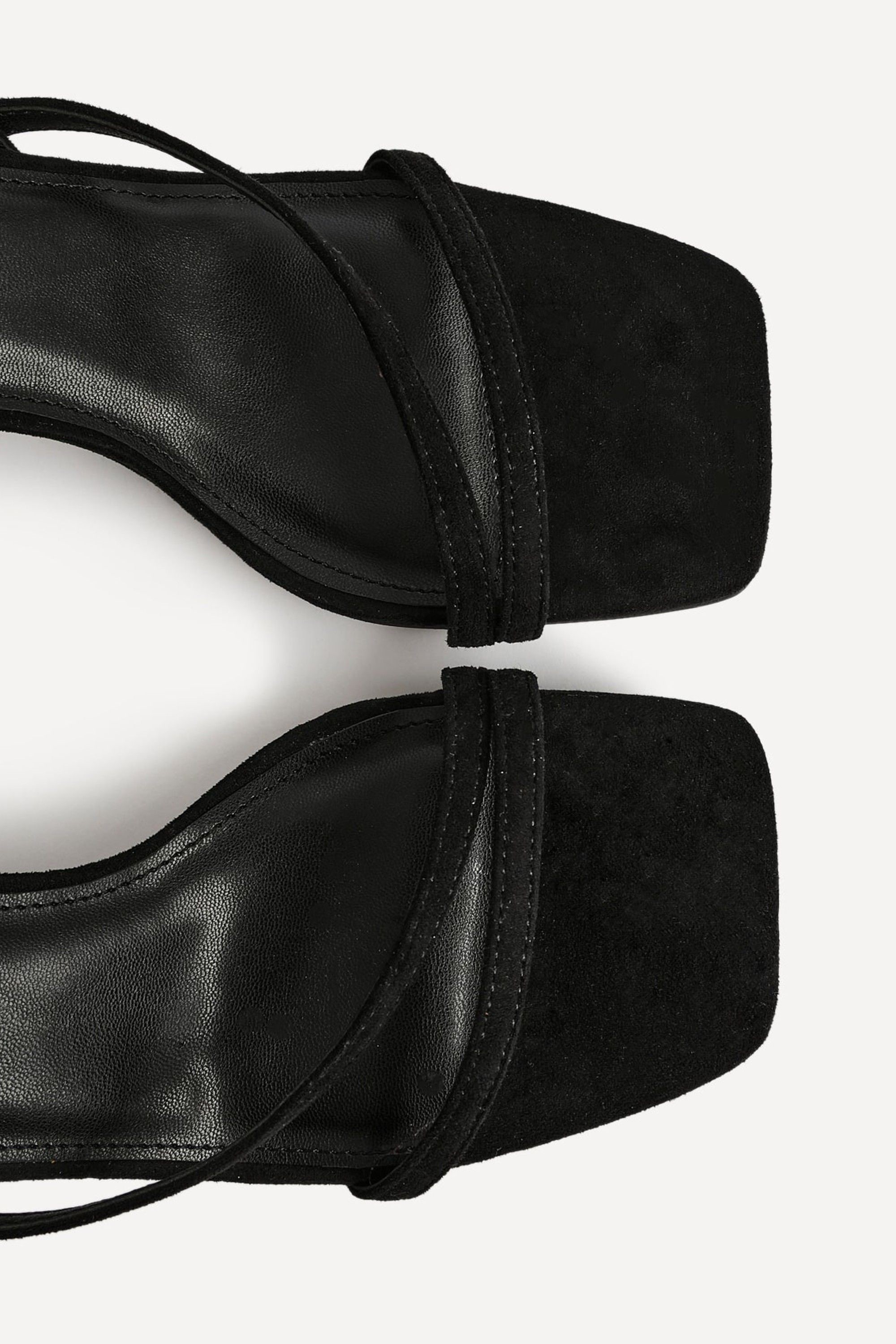 Linzi Nicole Black Faux Suede Strappy Heels image 5