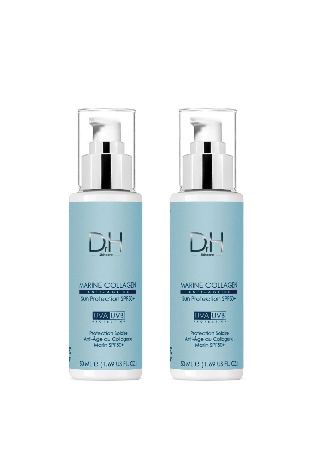 Dr H Anti-Ageing Marine Collagen Sun Protection SPF 50 50ml x 2 Duo Pack image 1