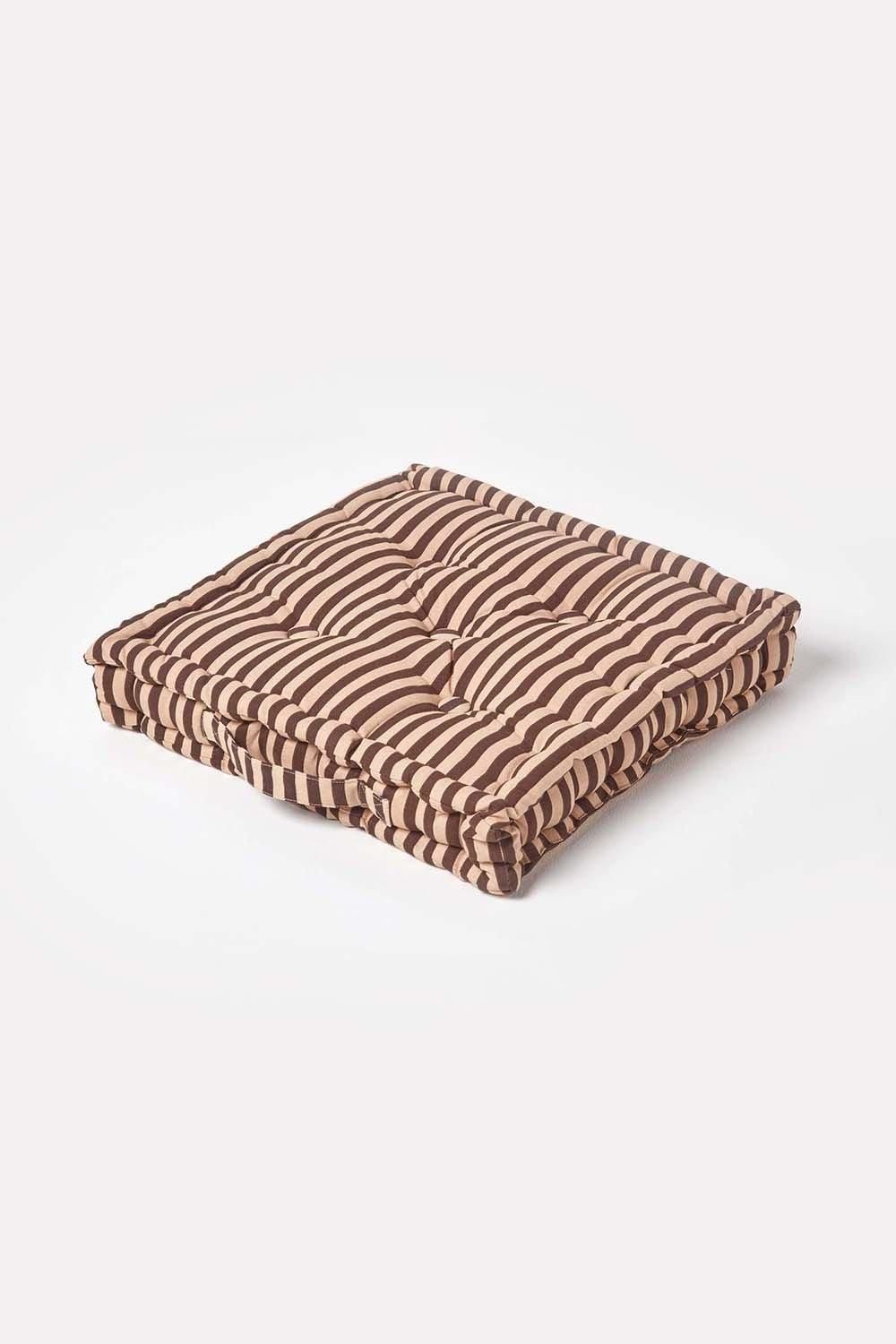 Homescapes Cotton Thin Stripe Floor Cushion image 1