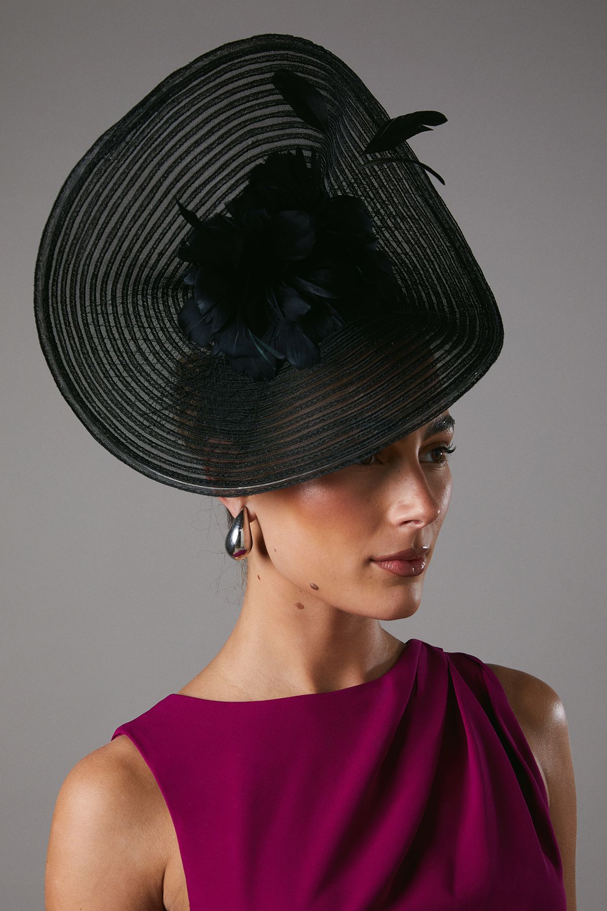 Coast Flower Detail Fascinator Black image 1