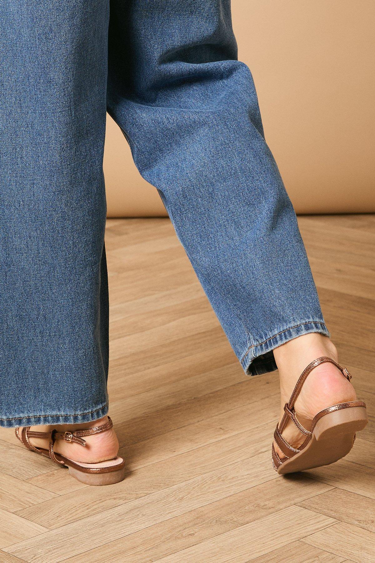 Oasis Ivy Cross Strap Slingback Flat Sandals Bronze image 4