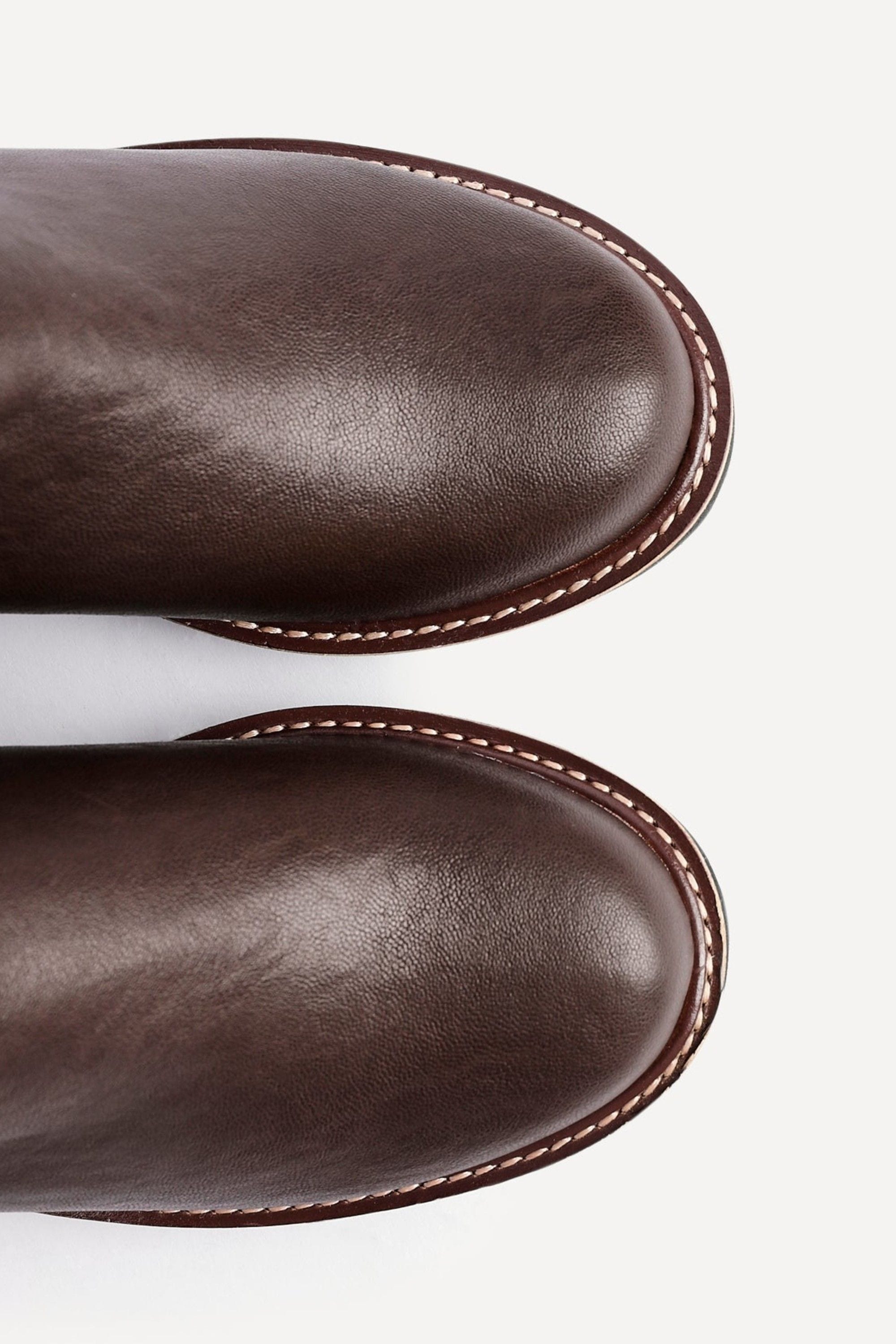 Linzi Pulse Wide Fit Brown Faux Leather Wedged Heel Ankle Boot image 5