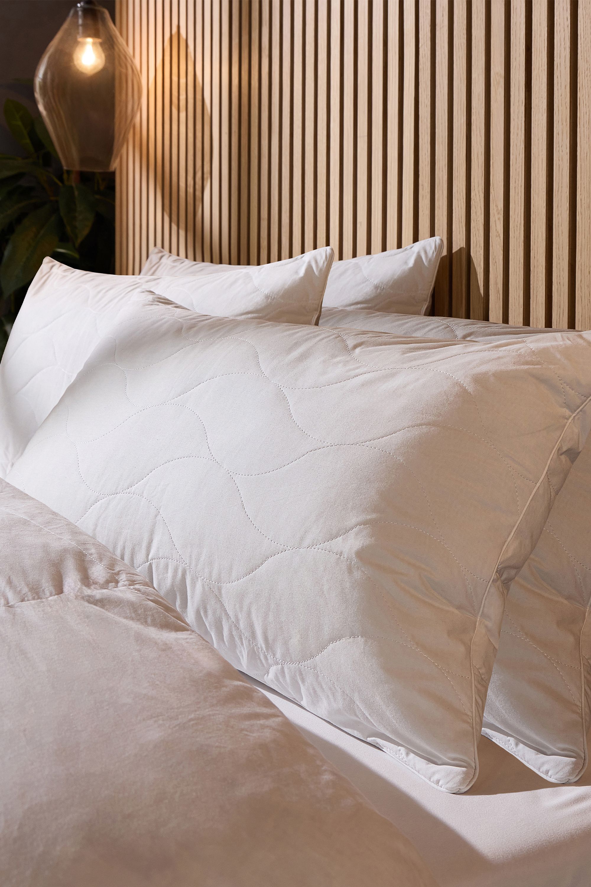 Snuggledown Snuggledown Luxury Cotton Quilted Pillow, Firm Support, 4 Pack image 1