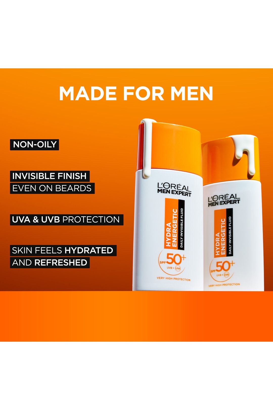 L'Oréal Paris Men Expert Hydra Energetic Daily SPF50+ Invisible Fluid 50ml Multi image 2