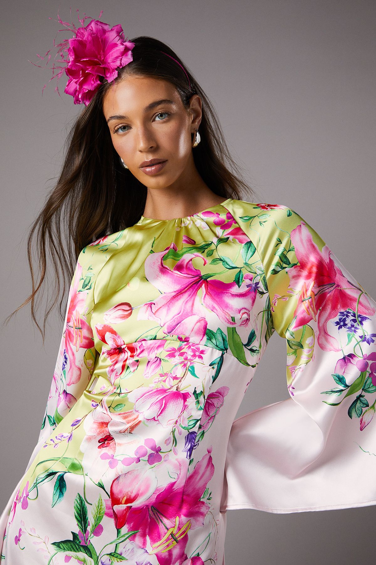 Coast Feather Flower Headband Fascinator Hot Pink image 2