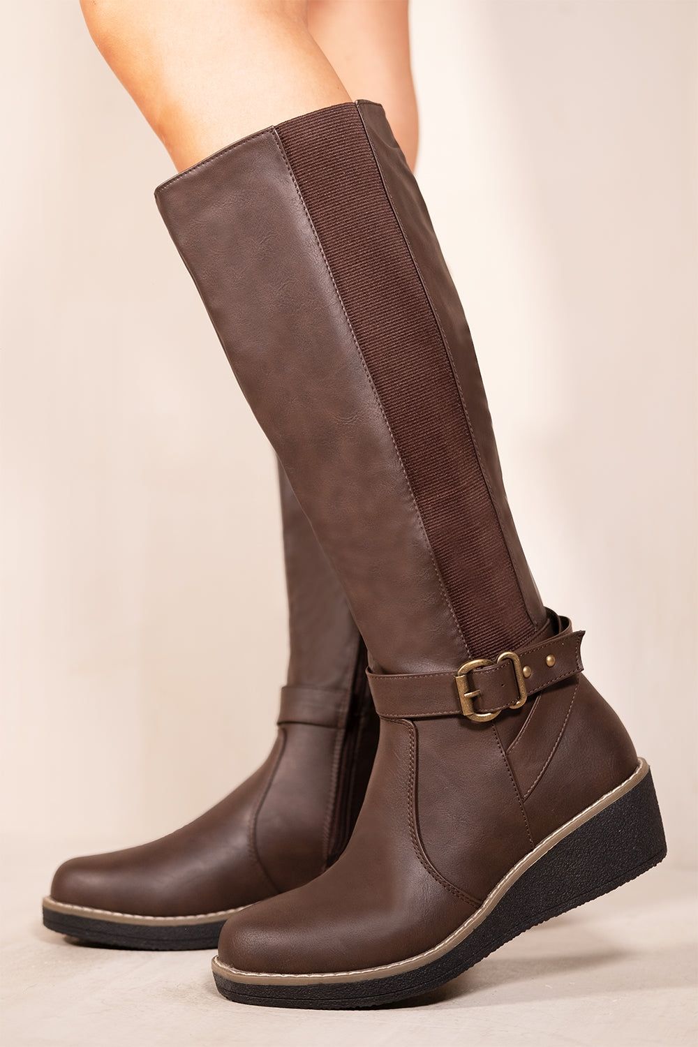 Where's That From 'Ayleen' Wedge Heel Knee High Boots