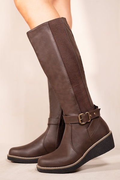 Where's That From 'Ayleen' Wedge Heel Knee High Boots